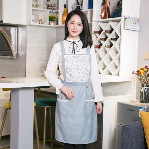 Apron sleeveless Japanese-style female Korean fashion Japanese cute home kitchen oil-proof cooking overalls waist increase