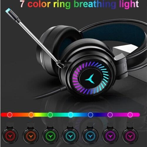 G58 7 Colors RGB LED Light Gaming Headset 3D Stereo Wired Bass Headphone with Mic for PC/Laptop Professional Gaming Accessories
