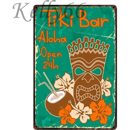 [ Kelly66 ] TiKi Bar Metal Sign Tin Poster Home Decor Bar Wall Art Painting 20*30 CM Size y-1543