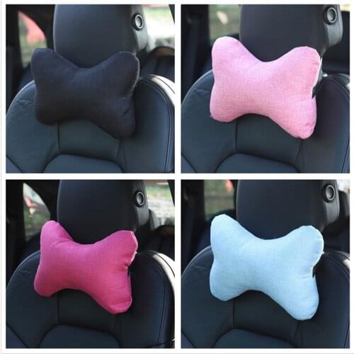 Classic Linen 1pcs Auto Car Neck Pillows Headrest Travel Head Neck Rest Pillows for Cervical Massager Voiture Accessories