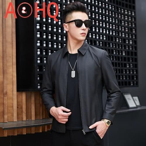 High Quality Leather Jacket Men Casaul Spring Streetwear Real Sheepskin Coat Fashion Mens Clothing Coats and Jackets WPY9948