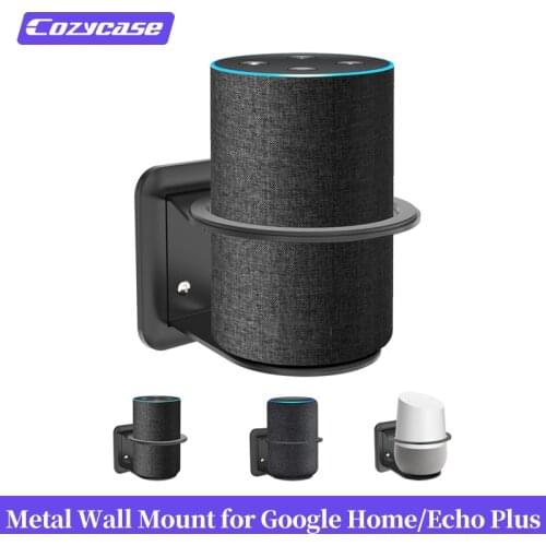 Cozycase Wall Metal Mount Stand For Alexa Echo (2nd / 3rd Generation ) Ech0 Plus (Second Gen) and Google Home Anti-Drop Holder
