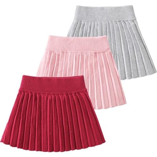 New Kids Knit Skirts Baby Toddler Girls Skirts Shorts Girls Knit Skirt Bottoming Princess Pleated Skirts Kids Children Clothes