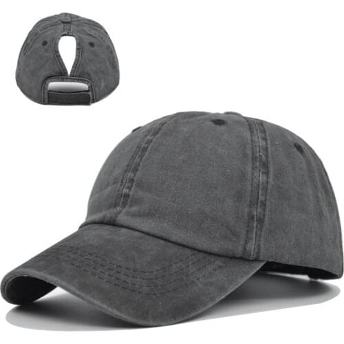 Solid Spring Summer Cap Women Ponytail Baseball Cap Fashion Hats Men Baseball Cap Cotton Outdoor Simple Vintag Visor Casual Cap