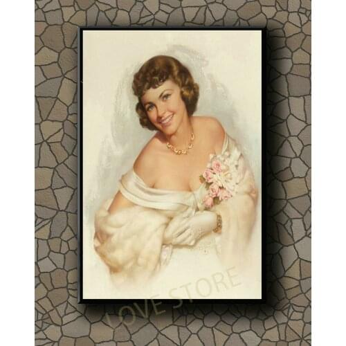 P050 Vintage Beautiful Pin-up Girl Classic Picture 166 Silk Fabric Poster Art Decor Indoor Painting Gift