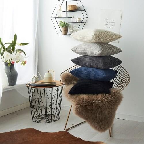 Plush Cushion Cover Super-Soft Decor Striped Decorative Cushion Covers Decorative Pillow Cases Pillowcase Cushions For Sofa