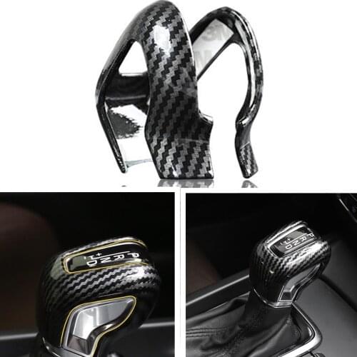 Fit For Volvo S60 S90 XC60 2018-2020 Left Driver Car Only Carbon Fiber Look Modified Gear Shift Head Knob Cover Trim