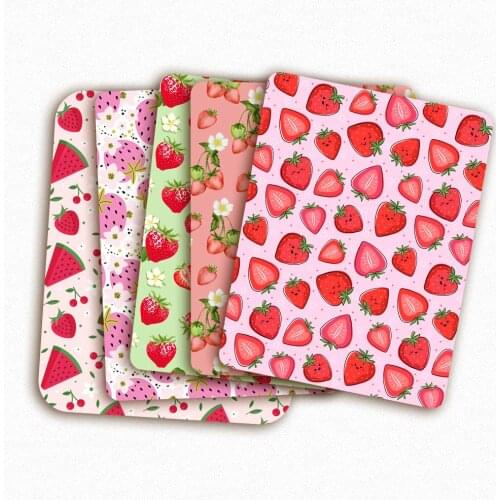 Polyester Cotton Fabric By The Meter Cartoon Strawberry Printed Cloth Fabric for Dress Sewing Home Textile DIY Crafts Supplies