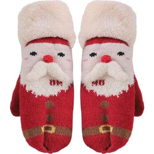 Christmas Gloves Full Finger Warm Lovely Mittens for Students