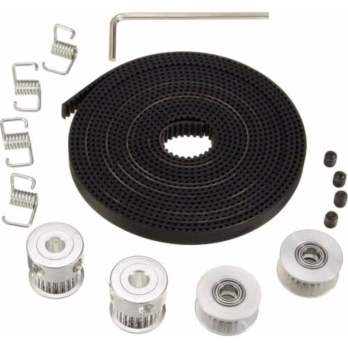 2X GT2 Pulley 20 Teeth Bore 5mm + 8ft 2.5m 2GT GT2 Timing Belt & 2X Idler 4X Tensioner for 3D printer RepRa