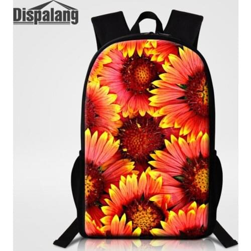 Dispalang Flower Prints School Backpack for Children High Primary School Student Kids Bagpack 16 inch School Bag Travel Rucksack