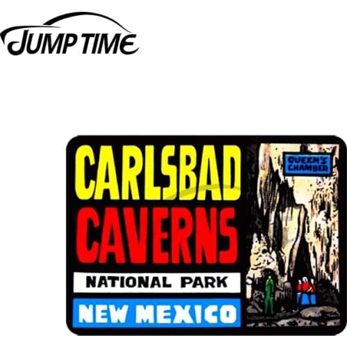 Jump Time 13 x 6.3cm For Carlsbad Caverns National Park New Mexico Vintage Travel Decal Car Assessoires Car Stickers Graffiti