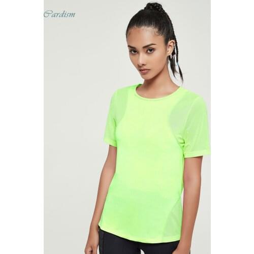 Cardism Womens Yoga Top Seamless Sport T Shirts Yoga Shirt Gym Top Short Sleeve Running Sport Top Fitness Clothes Femme