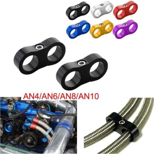 1pcs Universal AN4 AN6 AN8 AN10 AN12 Billet Oil Fuel Water Hose Tube Seprator Divider Clamp aluminum line separator