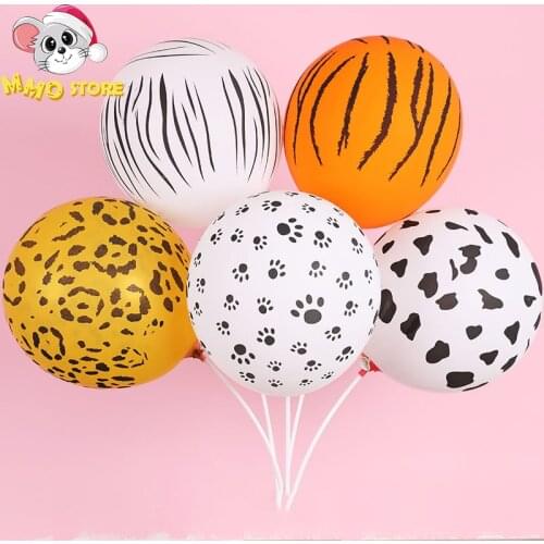 12inch Print Balloons Animal Stripes Tiger Leopard Cow Print Ballons Baby Shower Party Shower Decoration Supplie Kids Toy