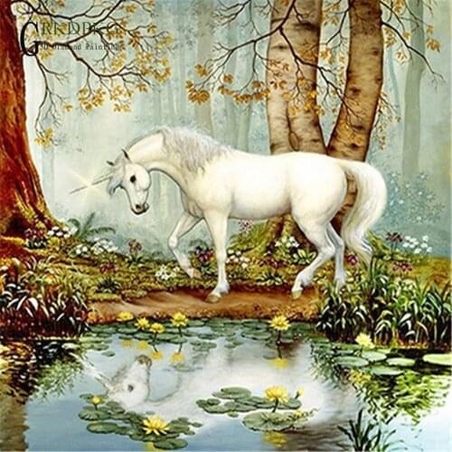 5d diamond painting full square diamond embroidery Cross stitch pictures of rhinestones Wedding decoration fantasy unicorn drill