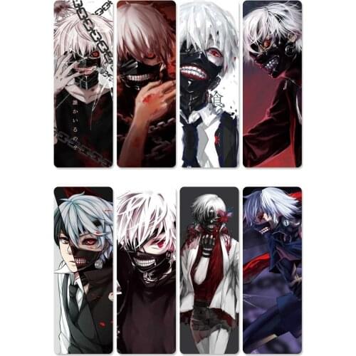 8pcs/set PVC Bookmarks of Anime Tokyo Ghoul Kaneki Ken/Kirishima Touka Men Women Gift Accessories or School Supplies Stationery