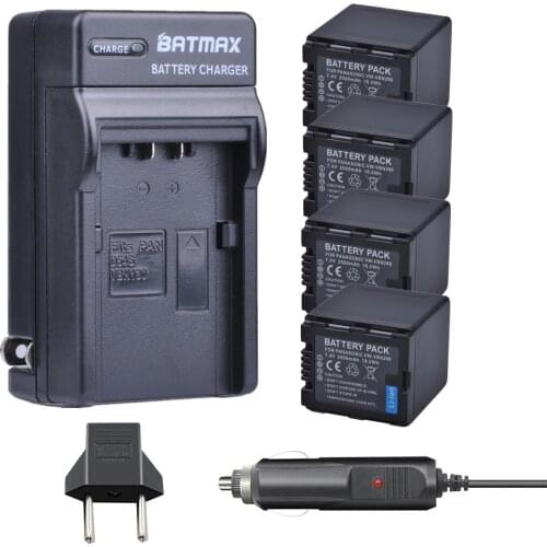 Batmax 4PC VW-VBN260 VBN260 Battery+Charger for Panasonic HC-X800 HC-X810 HC-X900 HC-X910 HC-X920 HC-X920M HDC-HS900