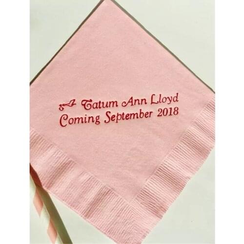 50 Personalized Napkins Baby Shower Personalized Cocktail Beverage Paper Party Monogram Custom Luncheon Avail Wedding Party
