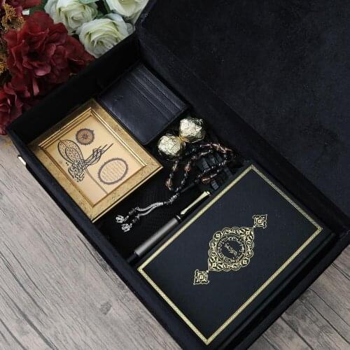 Black Gift Quran Set Special for Fathers Day Set FREE SHİPPİNG