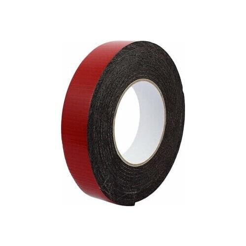 5M 30mm x 3mm Dual-side Adhesive Shockproof Sponge Foam Tape Red Black