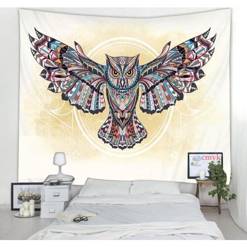 Mandala Tapestry Animal Indian Elephant Tiger Eagle Pattern Wall Hanging Mat Beach Towel Blanket
