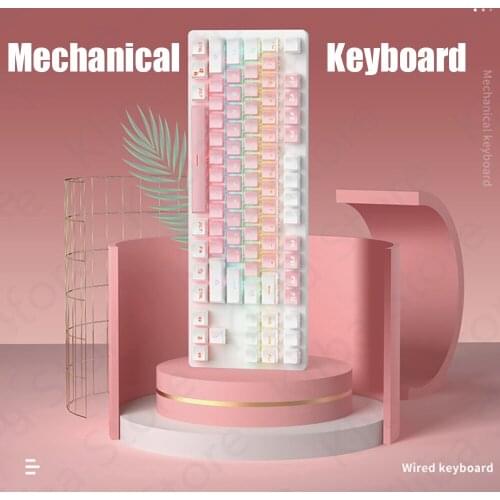 Gaming Mechanical Keyboard 87 keys Game Anti-Ghosting Blue Switch Color Backlit Wired Keyboard For pro Gamer Laptop PC