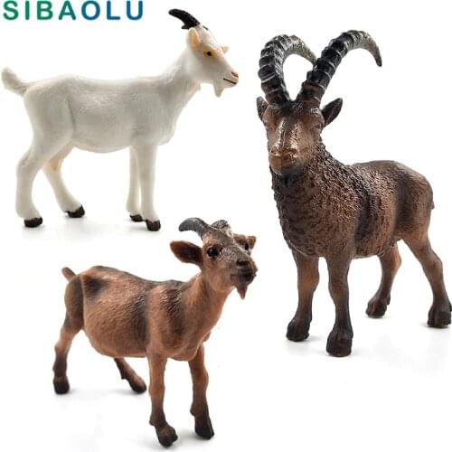 Simulation White Goat Sheep Animal model figurine home decor miniature fairy garden decoration accessories modern Plastic toys