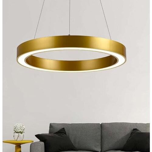 Jmmxiuz Office chandeliers ring combination of simple modern art restaurant lights gold creative home led lighting wholesale