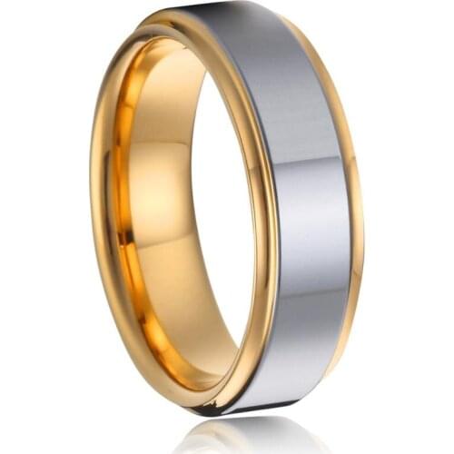 Classic Lovers Alliances tungsten wedding ring carbide male love gold color 8mm fashion jewelry ring