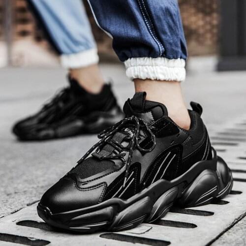 Men Shoes Dad Chunky Sneakers Women Luxury Comfortable Glossy Thick Sole Male Platform Sports Shoes Trainers Female Running