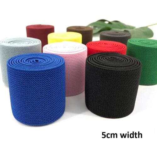 3meters 5cm high quality Trousers rubber band 46 colors elastic band double-sided thick elastic tape clothing sewing accessories