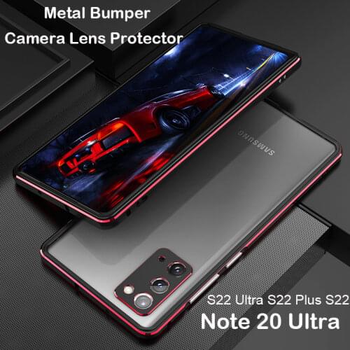 Shockproof Metal Bumper Phone Case For Samsung Galaxy Note 20 Ultra Coque Aluminium Frame 3D Camera Lens Protective Cover Note20