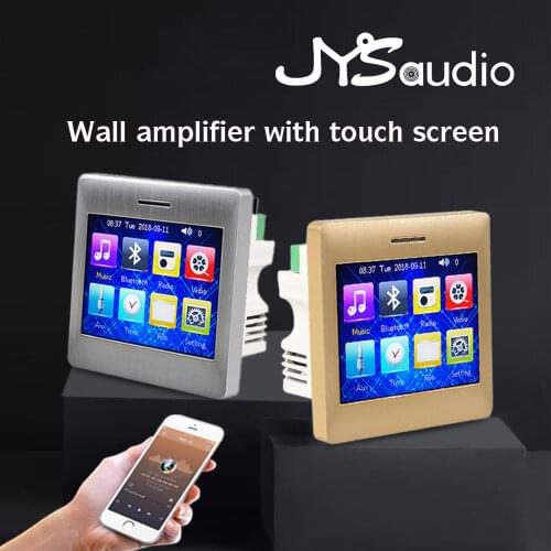 Touch Screen Bluetooth In Wall Audio Amplifier,2 or 4 Channel Column Music Player House Multiroom Amplifier With Remote Control