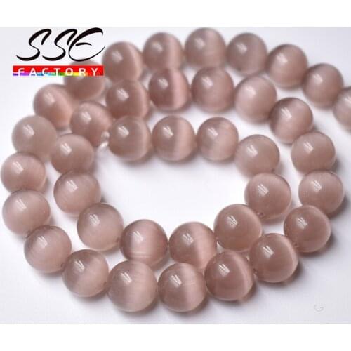 Wholesale Purple Cat Eye Stone Round Loose Beads Glass String Loose Opal DIY Charm Beads 4mm - 12mm For Jewelry Making 15inches