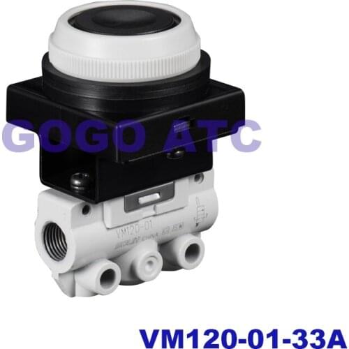 Pneumatic switch two-position two-way mechanical button valve VM120-01-33A two-position three-way manual valve VM130-01-30RA