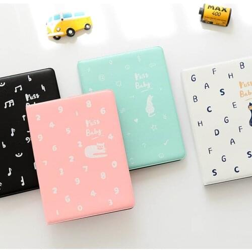 Birthday Gift 4 Inch Insert Type Memory Book Cartoon Cat Family Baby Albums Craft Large Capacity 74 Pockets Photo Album