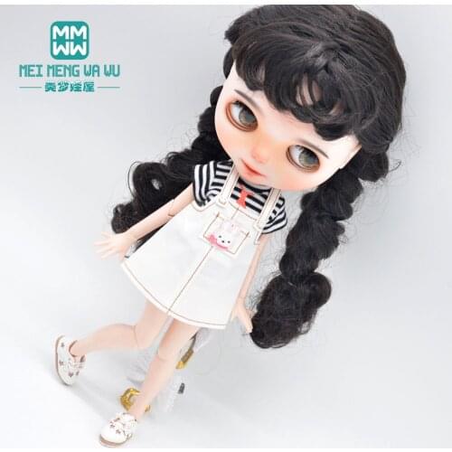 Fits Blyth Azone OB23 OB24 doll clothes accessories Fashion cartoon strap dress black, pink, yellow