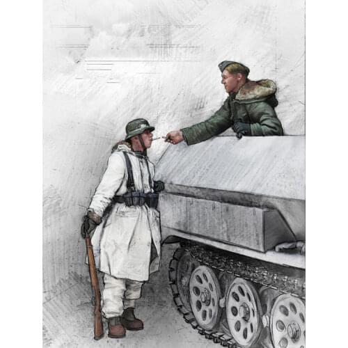 1/35 Resin Figure Model kits 2 figure Unassambled Unpainted C610