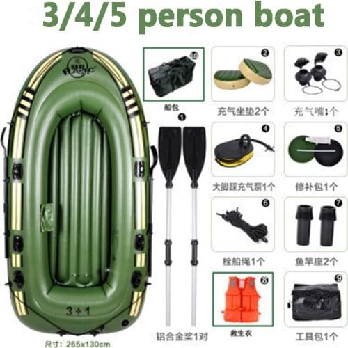 Rubber boat thick wear-resistant double inflatable boat 2/3/4 person kayak fishing boat extra thick rubber boat hovercraft