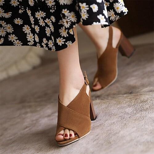 Fashion Women Sandals Platform Summer Mid Heel Peep Toe Casual Non-slip Back Strap Roman Fish mouth Ladies Shoes Zapatos Mujer