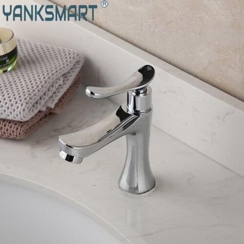 US Bathroom Sink Faucet Sprayer Brass Chrome Single Handle Faucet Deck Mounted Cold Water Basin Taps Single Holder Single Hole