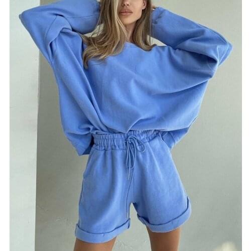 Womens Long Sleeved Sports Tracksuits Pullover Tops Breathable Shorts Fitness Running Gym Sportswear Solid Yoga Suits