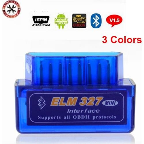 Super Mini Elm327 Bluetooth OBD2 V1.5 Elm 327 V 1.5 Android Adapter Car Scanner OBD 2 Elm-327 OBDII Auto Diagnostic Tool Scanner