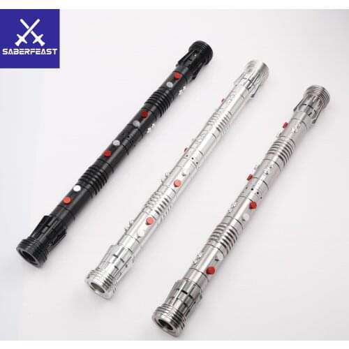 SaberFeast Darth Maul Double Saber Dueling Lightsaber Juguetes RGB Laser 1 inch Metal Handle FOC Cosplay Toys-021