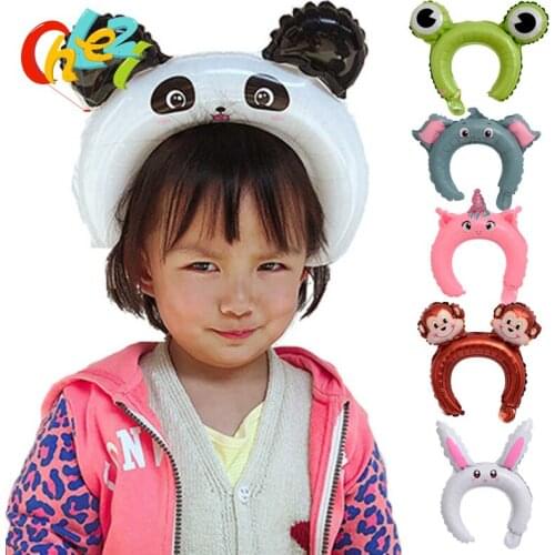 10pcs Animal tiara headband balloon cute Rabbit frog monkey fox baby shower happy birthday wedding party decoration Kids toys
