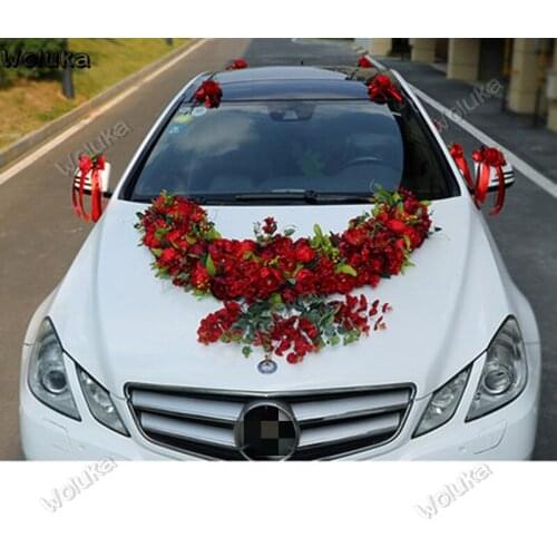 Car decoration main wedding car decoration set U-shaped simulation Peony Hydrange Ball Wedding Bridal float CD50 Q03