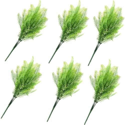 Garden Wedding Decoration Fake Boston Fern Plants Seven-pointed Bush Leaves Background Row Of Grass Plastic Simulation Branch