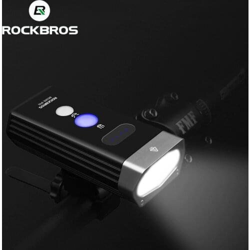 ROCKBROS Bike Front Light Cycling Waterproof Headlight USB Rechargeable Lamp Flashlight Separate Switch Far Near Light 1800Lm