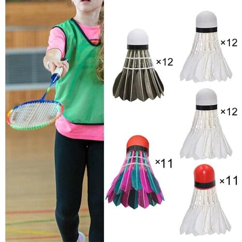 12Pcs/lot Badminton Goose Feather Shuttlecock Durable Badminton Ball for Training Exercise Sports